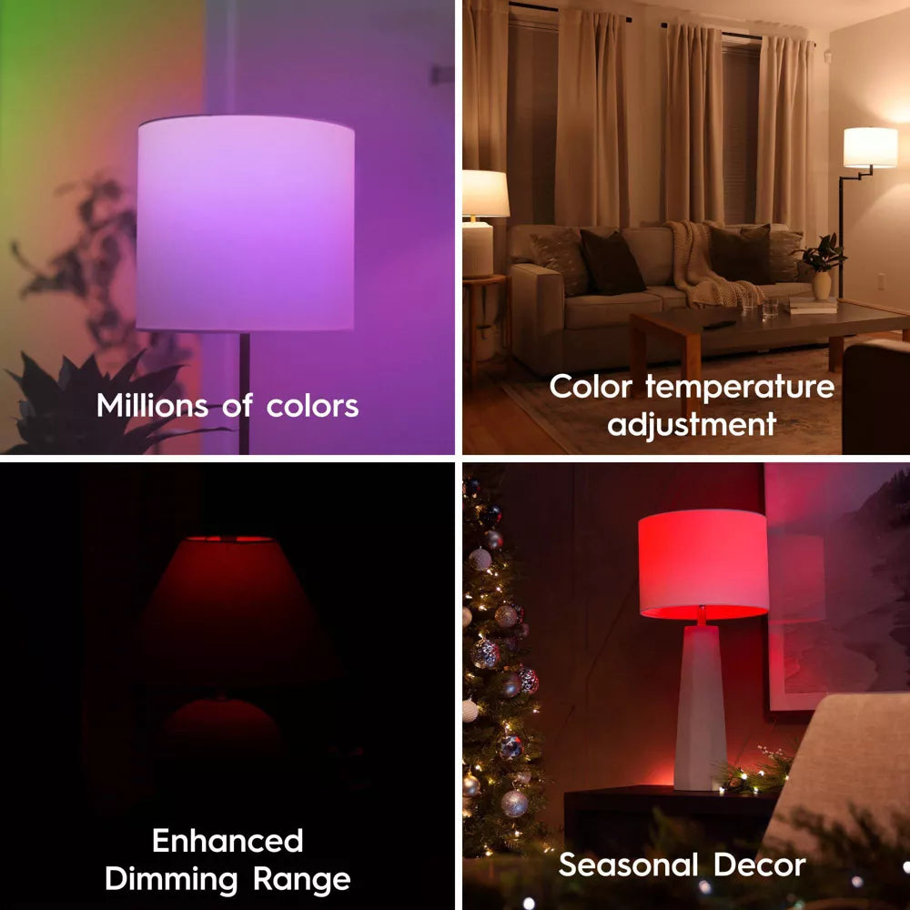 Full Color WiFi A19 Smart LED Light Bulb, 60W Equivalent